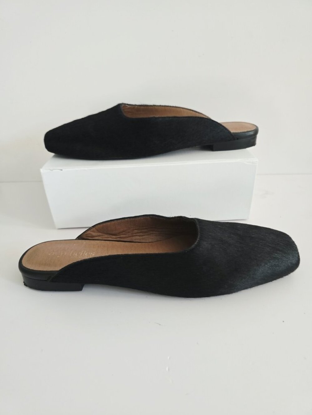 Seychelles Prim Proper Black Calf Hair Slip On Mule Slides Shoes 10 Backless